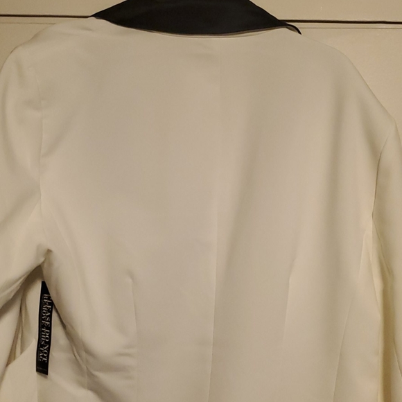 Black and white long slim blazer - Picture 4 of 4